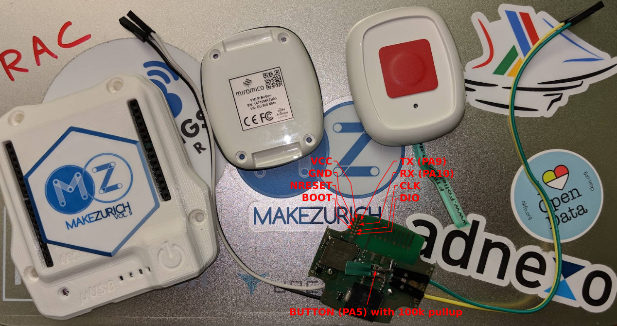 Interfacing the button PCB